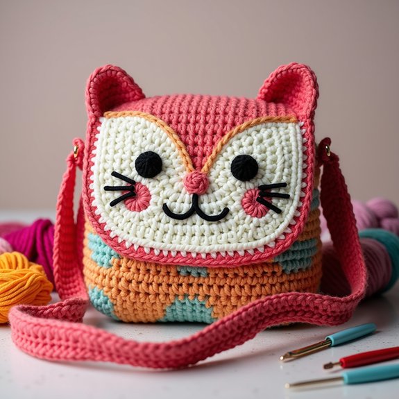 adorable crochet animal bag