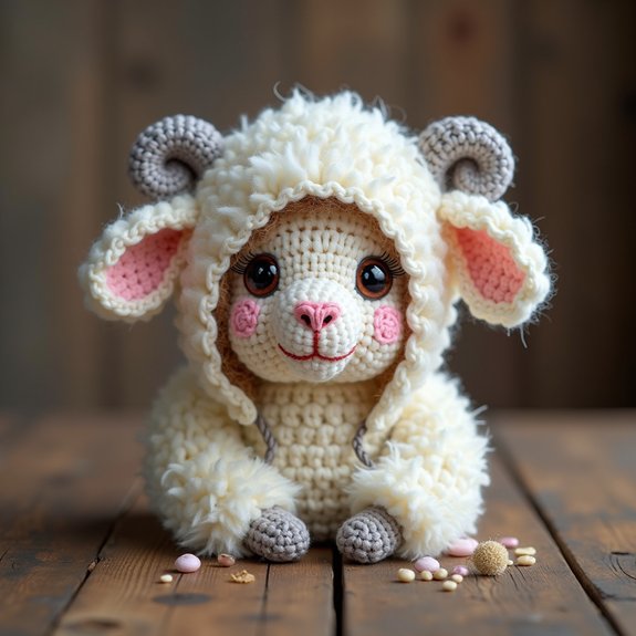 adorable crocheted sheep hats