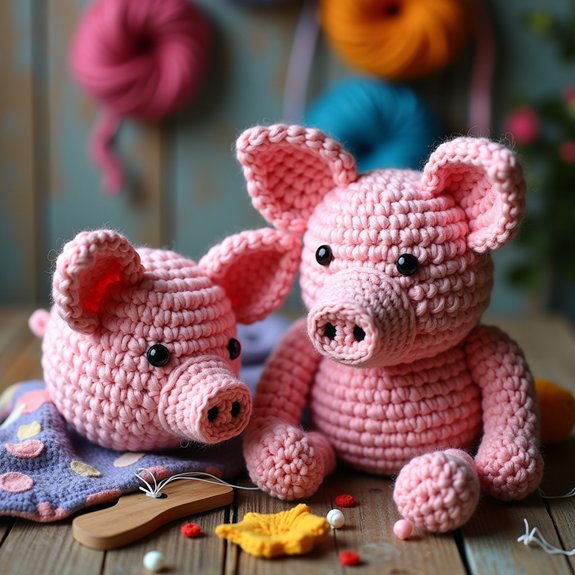 adorable handmade pig hats