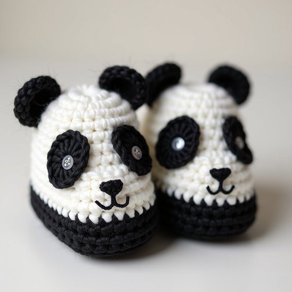 adorable panda themed baby booties