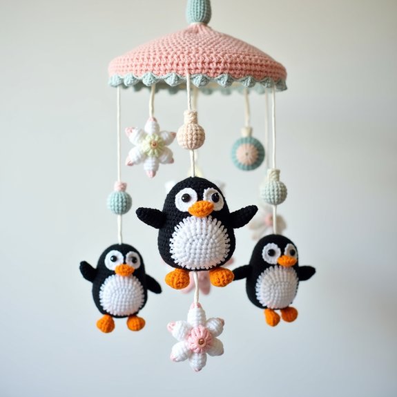 adorable penguin baby mobile