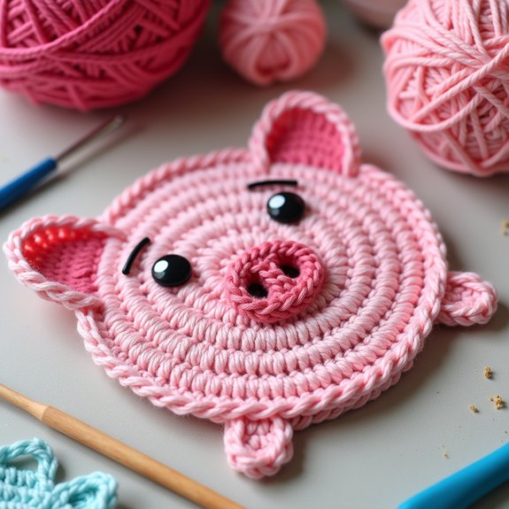 adorable pig themed coasters