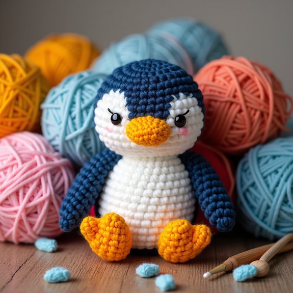 adorable plush penguin toy