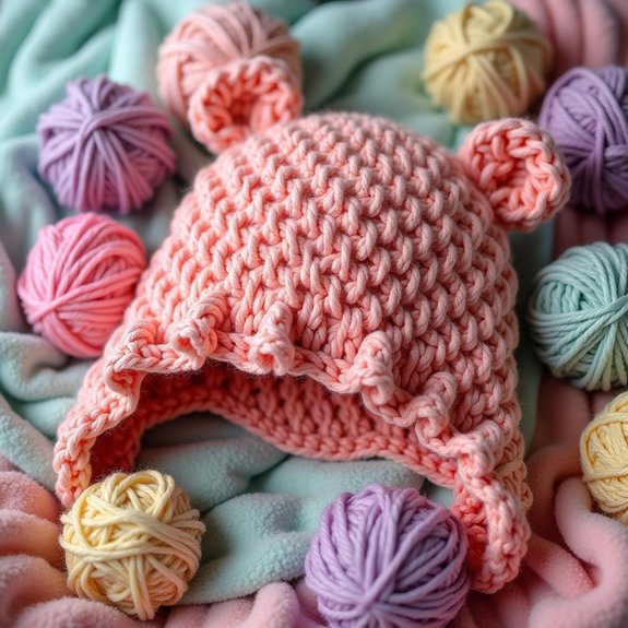 adorable ruffled earflap hat