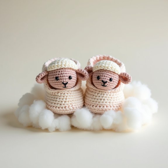 adorable sheep baby booties