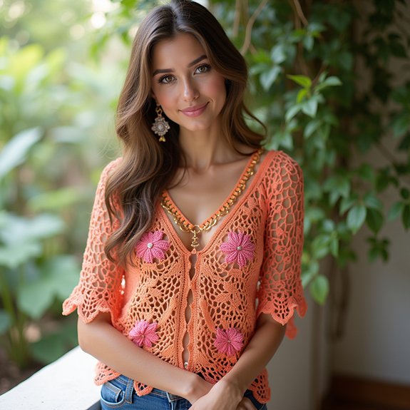 asymmetrical crochet fashion piece