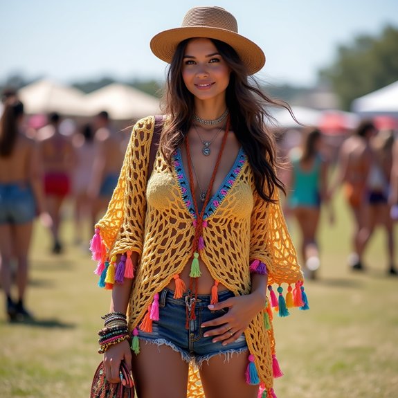 bohemian style crochet tunic