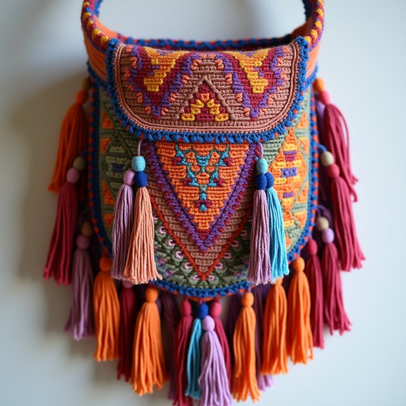 bohemian style fringe pouch