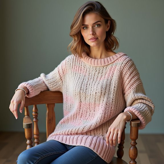 casual wide neck sweater