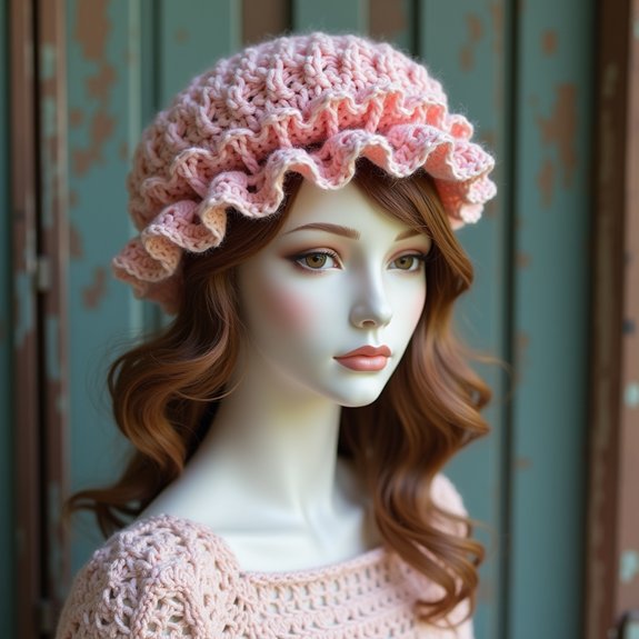 chic retro ruffled beret
