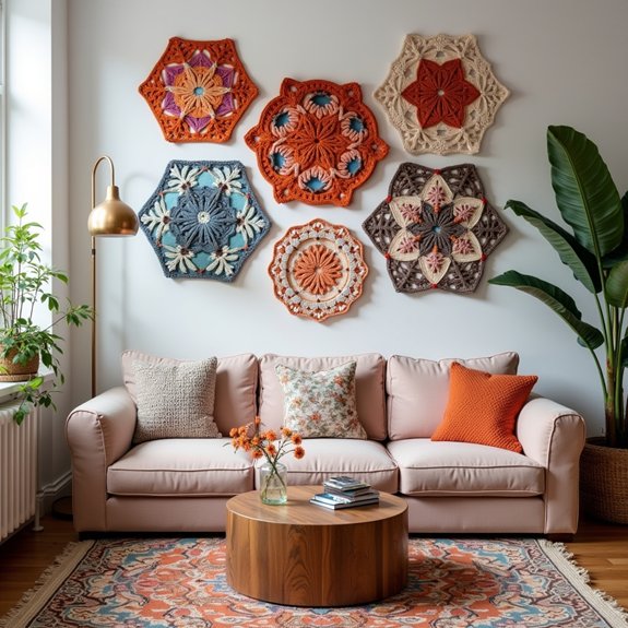 colorful crochet decor pieces