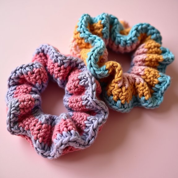 colorful crochet hair accessory