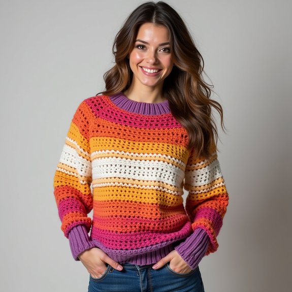 colorful crochet knitwear design