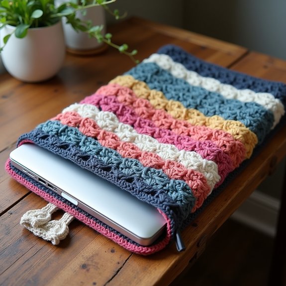 colorful crochet sleeve design