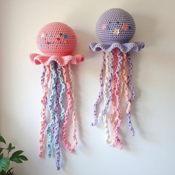 colorful jellyfish wall decor