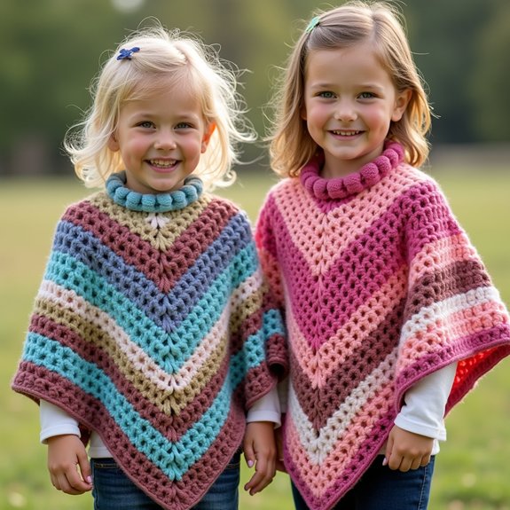 colorful kids poncho design