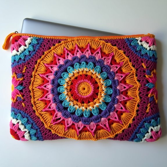 colorful mandala laptop cover