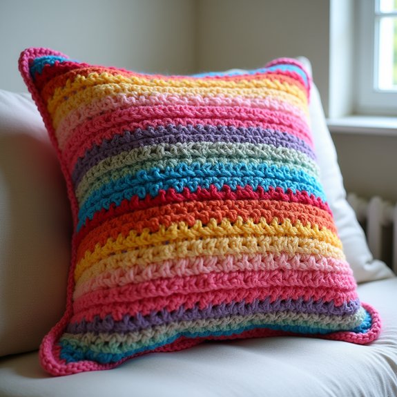 colorful striped decorative pillow