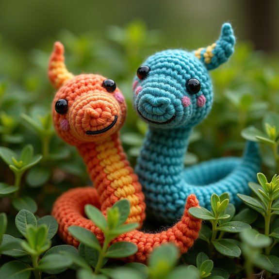 colorful whimsical snake puppet