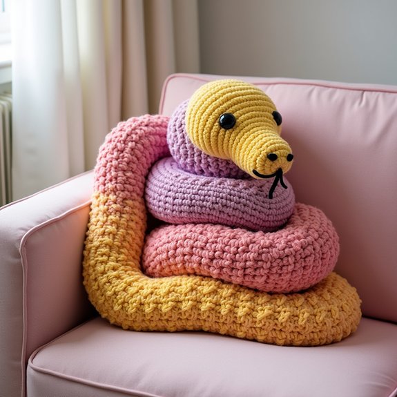 comfortable serpentine cushion toy