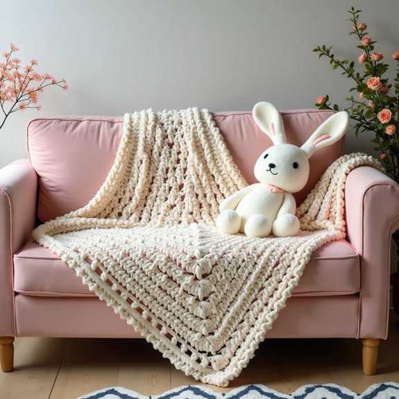 cozy crochet bunny blanket