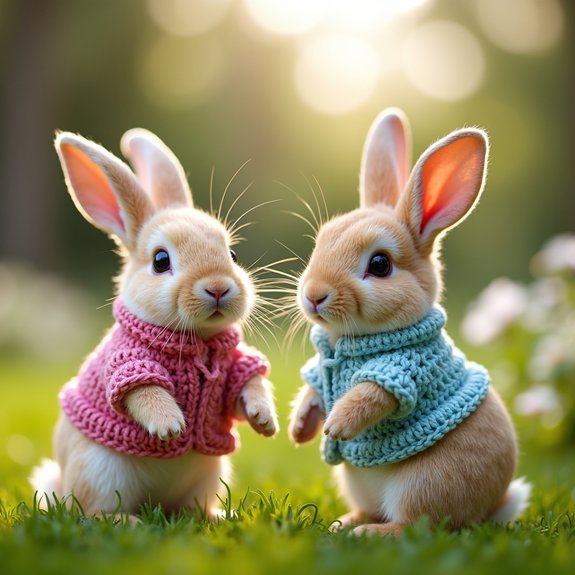 cozy crochet sweaters for bunnies