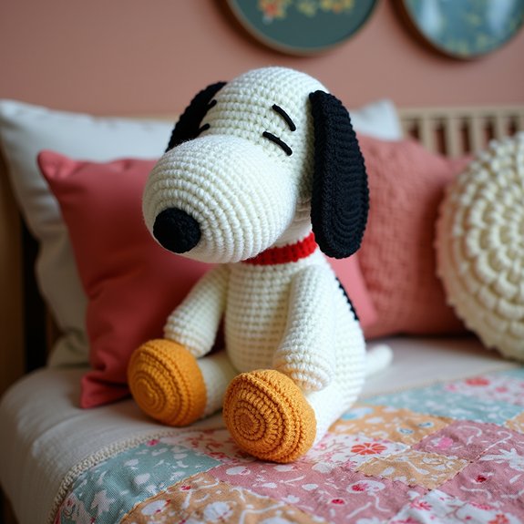 cozy handmade snoopy pillow