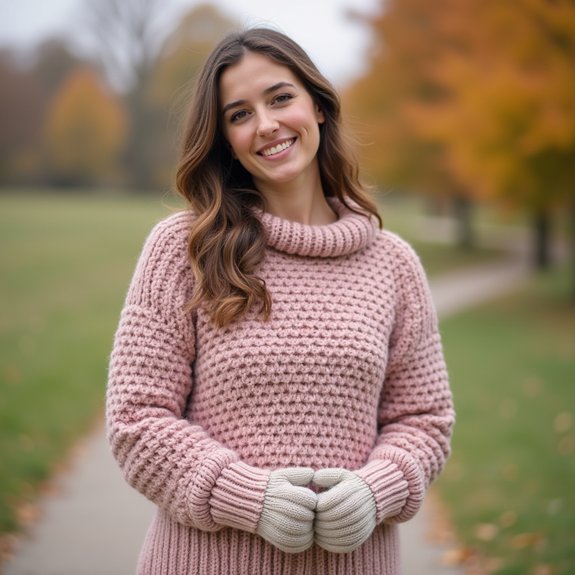 cozy knitted apparel ensemble