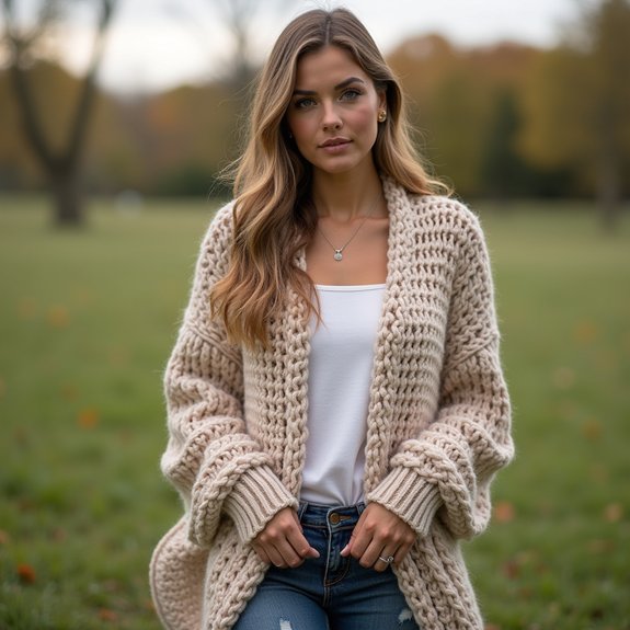 cozy oversized knitted shawl