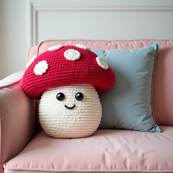 cozy oversized mushroom pillow