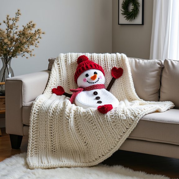 cozy winter snowman blanket