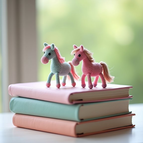 crochet bookmarks shaped like horses
