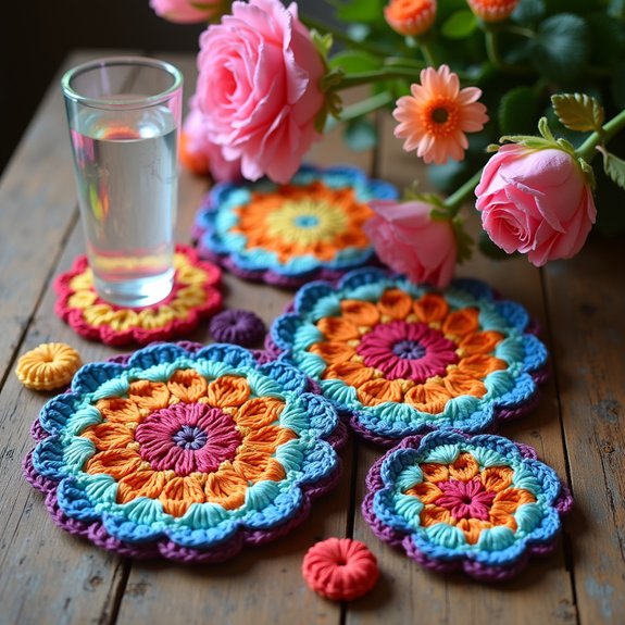 crochet coasters and placemats