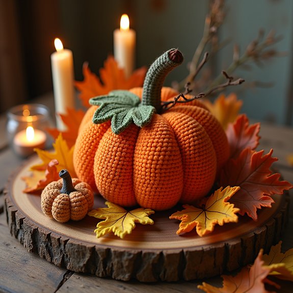 crochet decorative pumpkin centerpiece