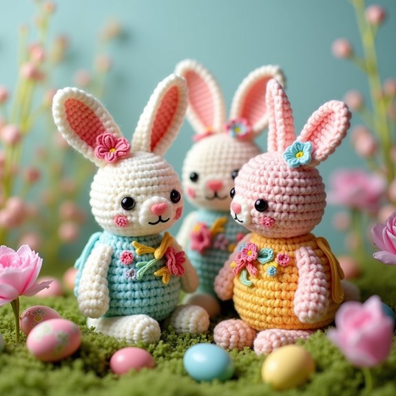 crochet festive bunny decor