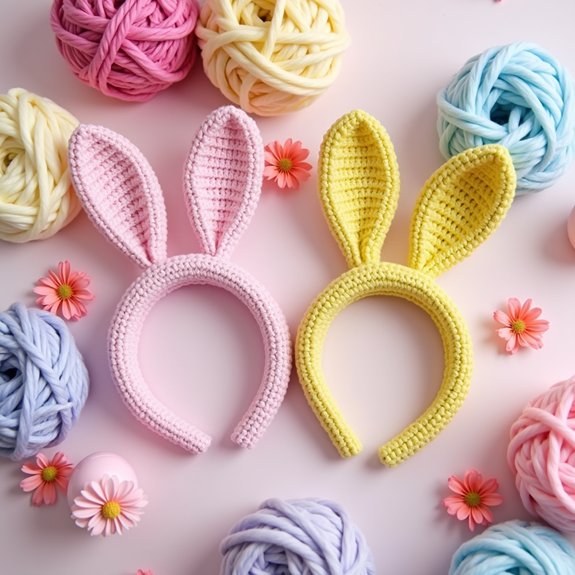 crochet headbands with bunny ears
