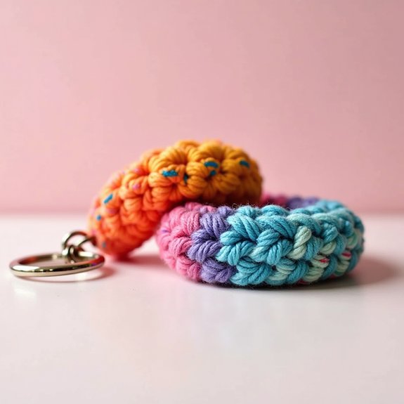 crochet keychain in snake shape