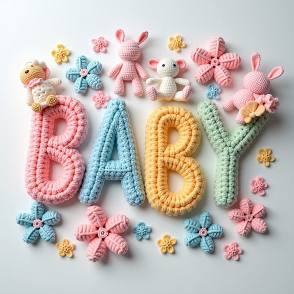 crochet letters for baby shower