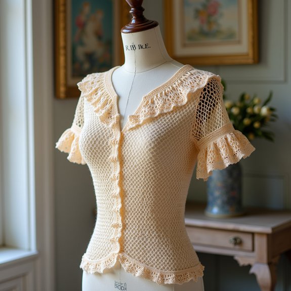 crochet mesh with ruffles