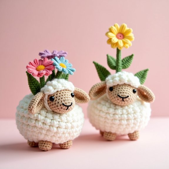 crochet planters shaped like sheep