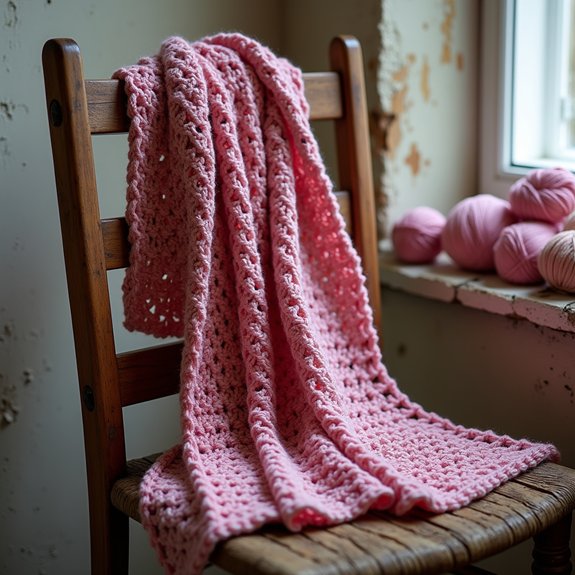 crochet scarf using double stitches