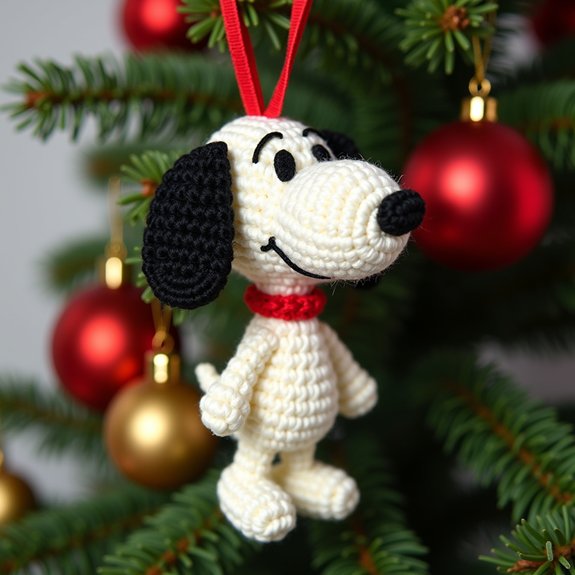 crochet snoopy holiday decoration