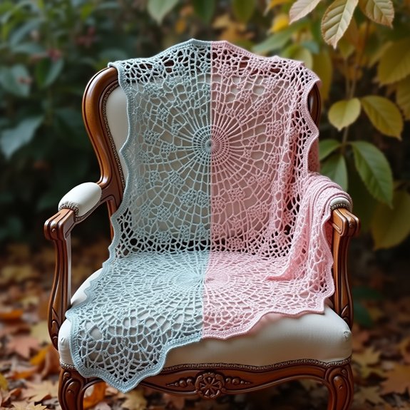 crocheted decorative spider webs