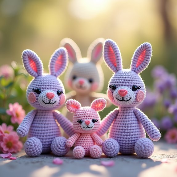 crocheted lavender stuffed toy