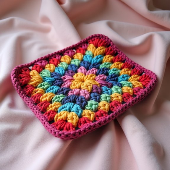 crocheted square pouch design
