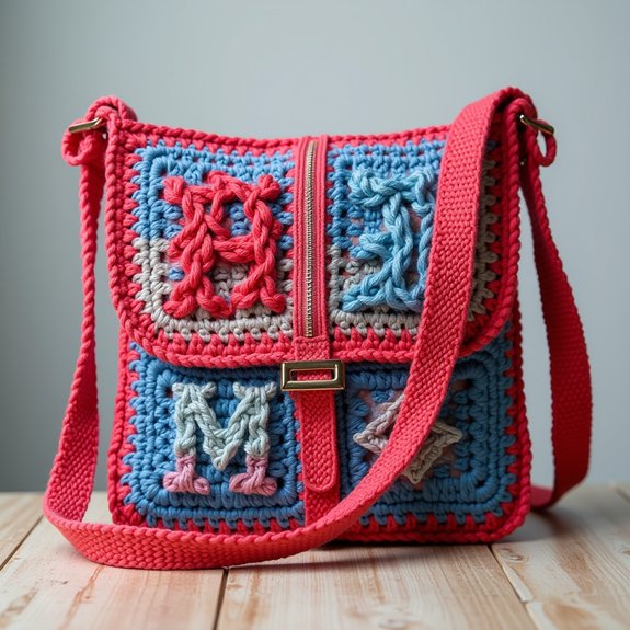 custom initial crochet bag