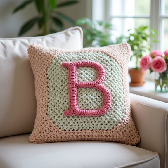 custom initials decorative cushion