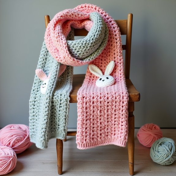 cute bunny print scarves