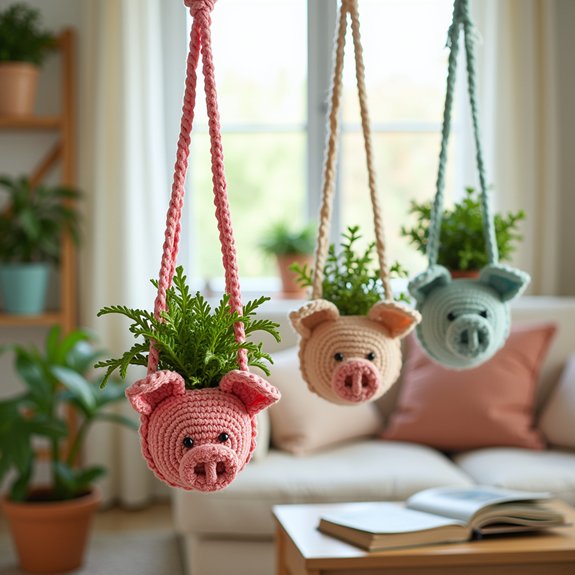 cute crochet plant hangers