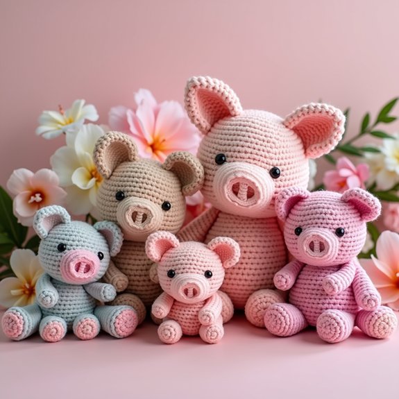 cute handmade pig toys